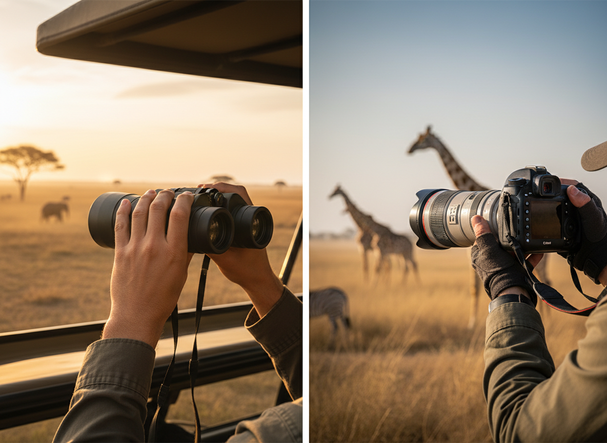 Binoculars vs Camera Zoom Lens on Safari: Do You Need Both