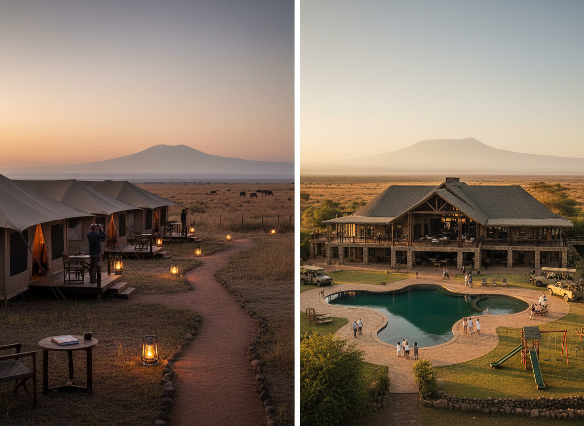Boutique Camp vs Large Safari Lodge in Amboseli