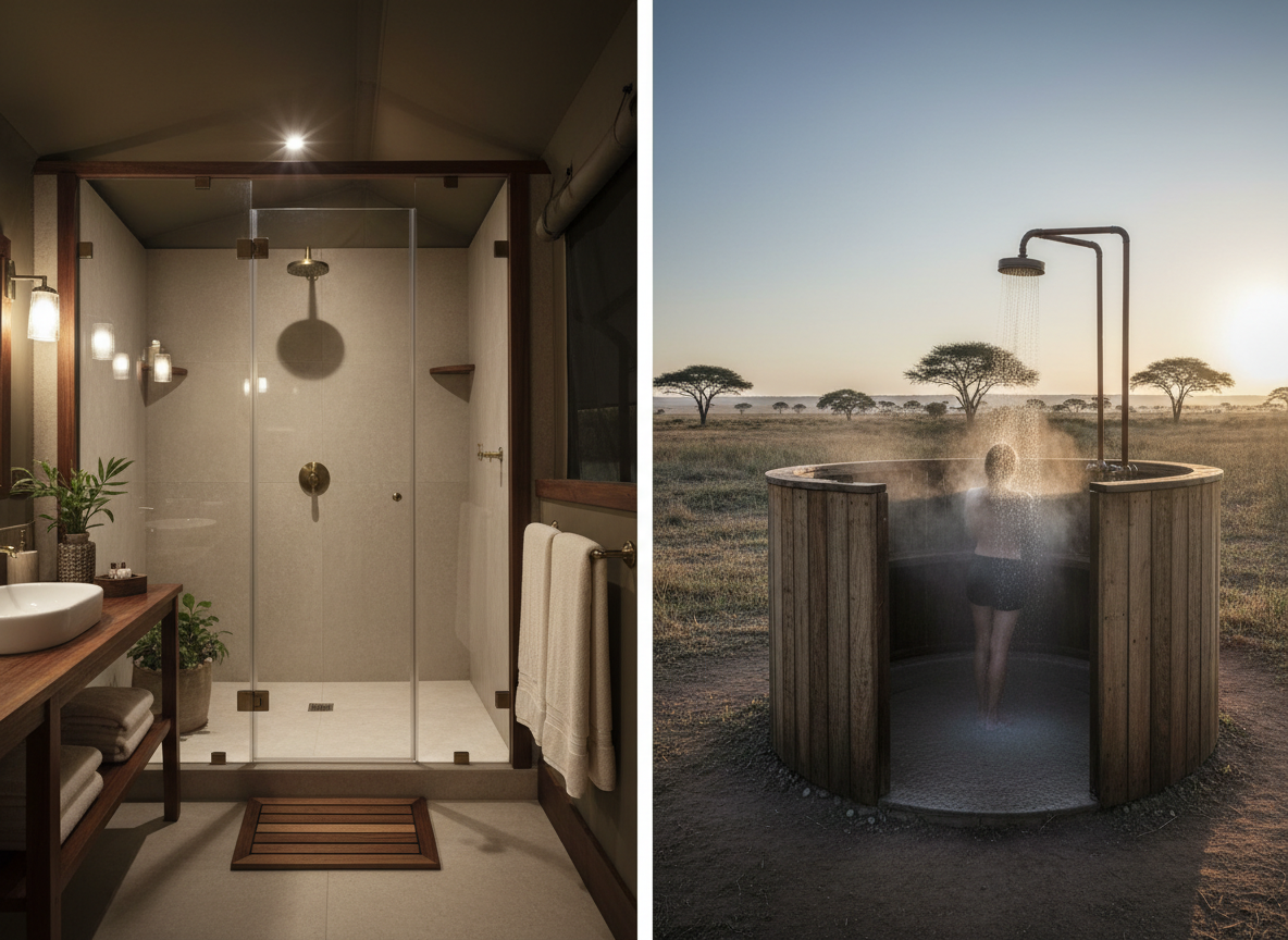 Camp Shower vs Outdoor River-View Shower in Masai Mara: Which Safari Tent Is Better