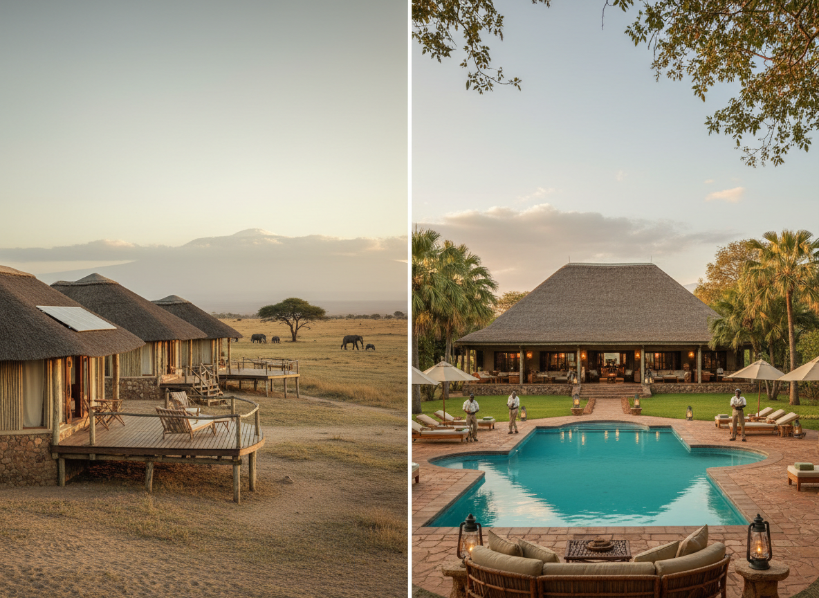 Eco Lodge vs Classic Safari Lodge in Amboseli