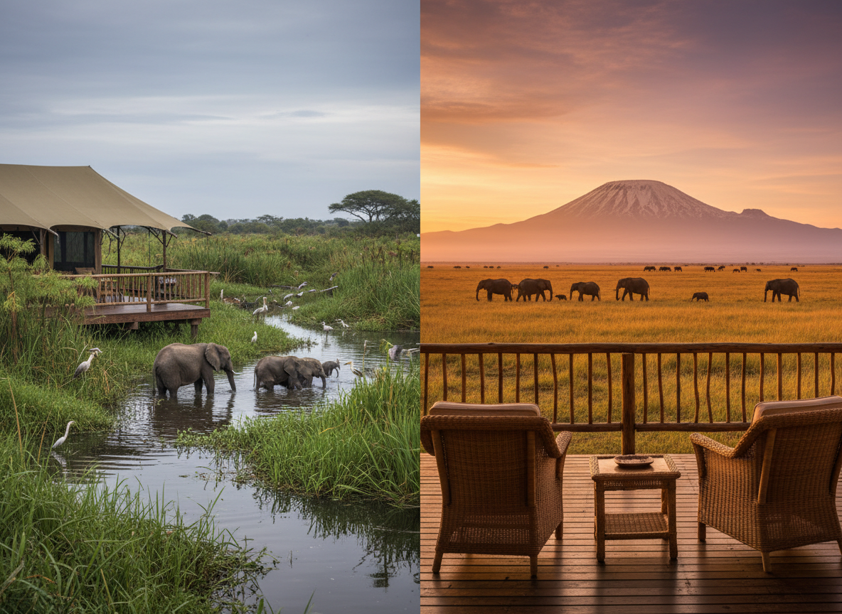 Swamp-View Camp vs Kilimanjaro-View Camp in Amboseli
