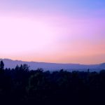 Mount Kenya's silhouette at dusk seen from the Laikipia plateau